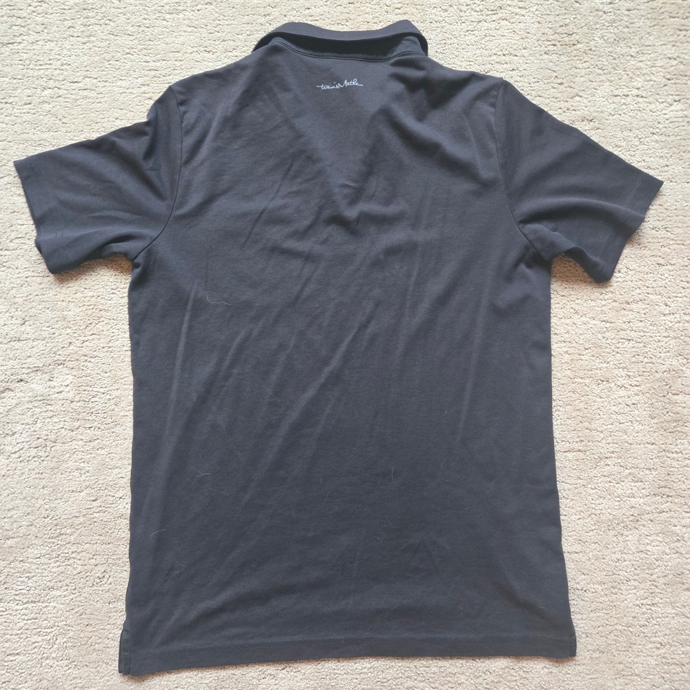 TravisMathew Mens Polo Shirt Lot of 2 Black Grey Striped Golf Size Large L - Picture 3 of 6